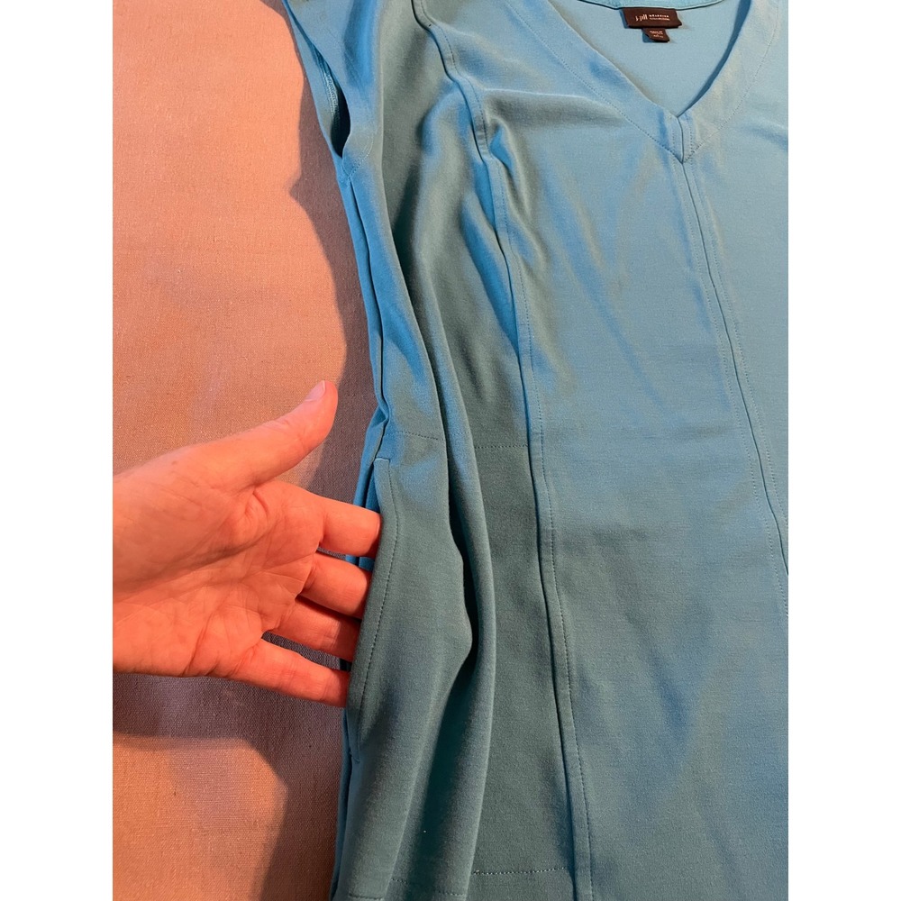 J Jill Wearever Collection Shift Dress Size L Pockets Jersey Knit Travel Lounge - Picture 7 of 9